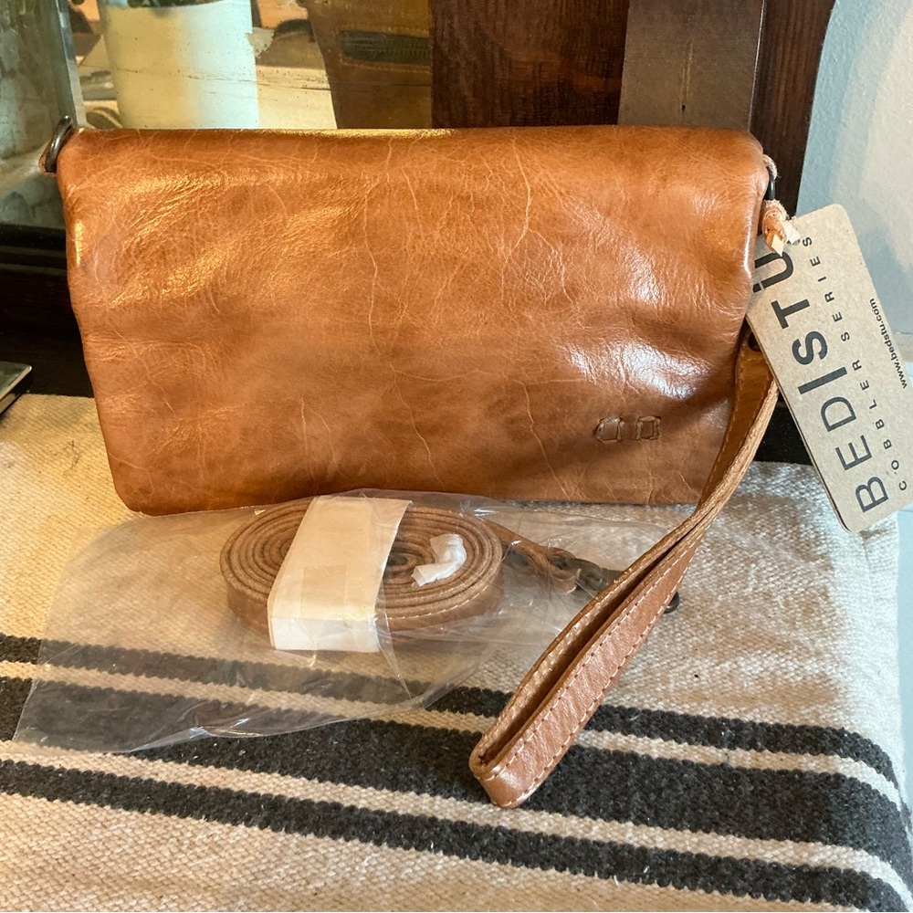 NWT Bed Stu Leather Cadence Wallet Wristlet Crossbody Bag Tan Rustic MSRP $175 - Picture 13 of 16